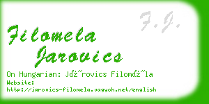 filomela jarovics business card